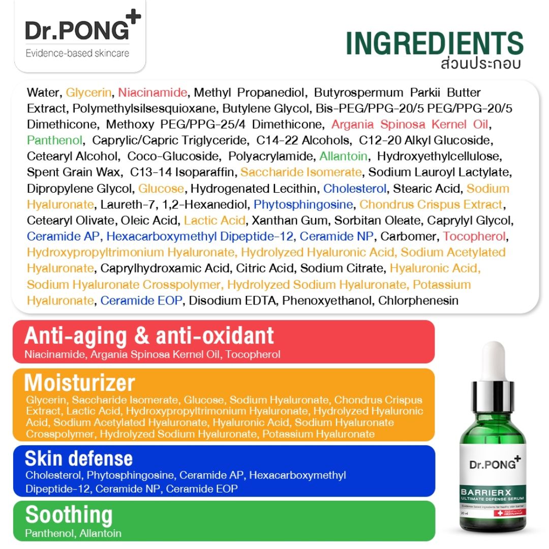 Dr.Pong Barrier X Ultimate Defense Serum Skin Barrier Ceramide Niacinamide