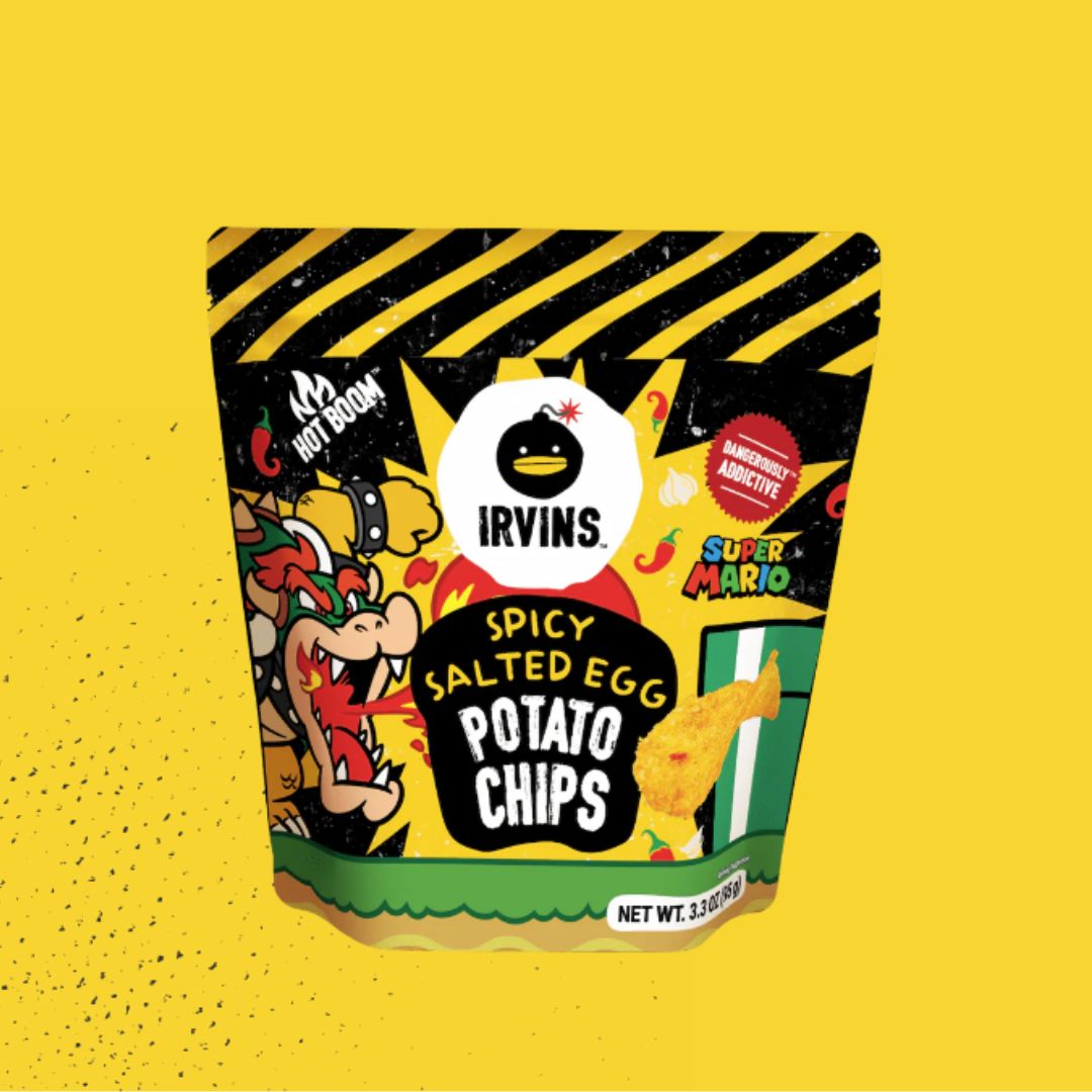 IRVINS Super Mario Hot Boom Salted Egg Potato Chips